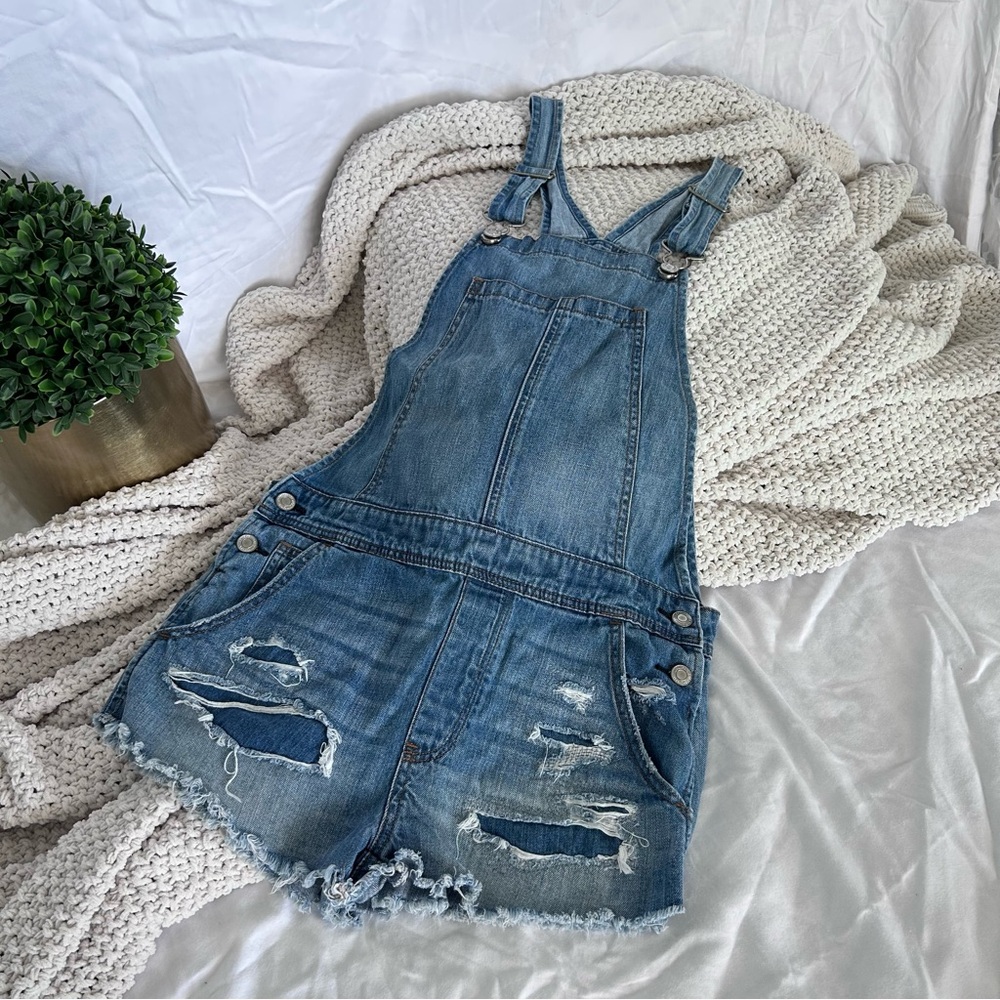 American Eagle Outfitters Blue Denim Overalls Size Small